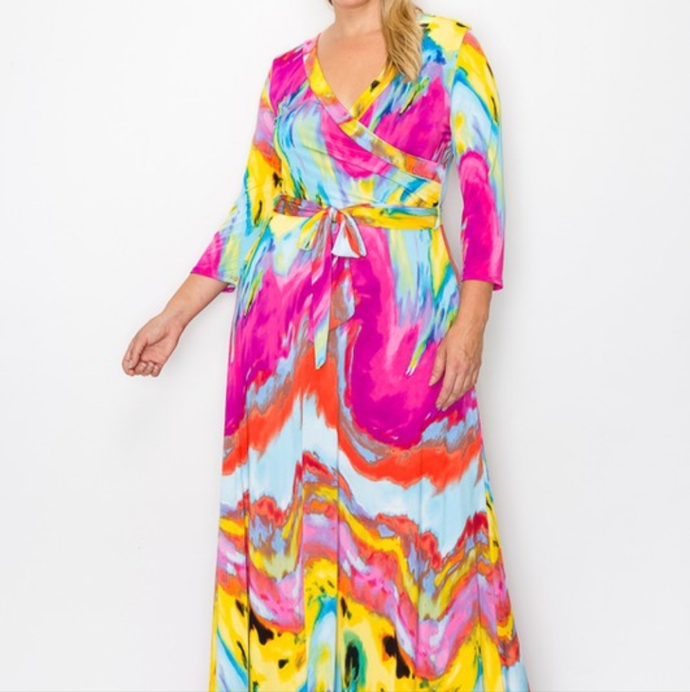 Pink Marble Maxi Dress